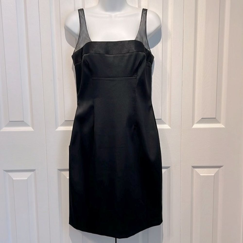 Hugo Buscati Black Satin A line‎ Dress Size 8